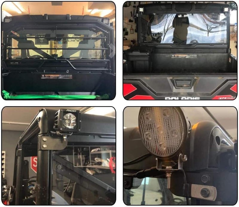 DarSeity Ranger Backup Light Bracket, Roll Cage of Rear Roof Pillar Reverse Light Pod Mount Compatible with Polaris Ranger 570 800 900 1000 XP Crew Full Size 2013-2024 - Image 5